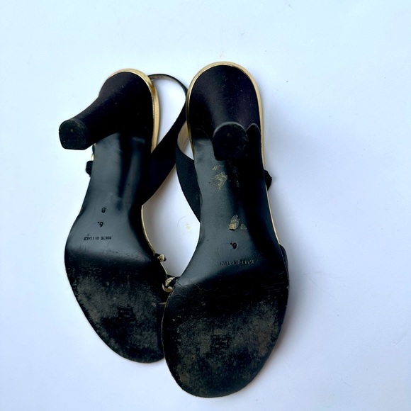 Bruno Magli Vintage Women's Size 6B Made In Italy Black and Gold Heels - Picture 6 of 7